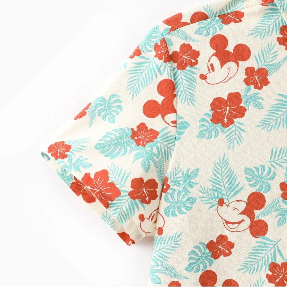Men Disney Mickey Floral Allover Print Shirt - Picture 7 of 8